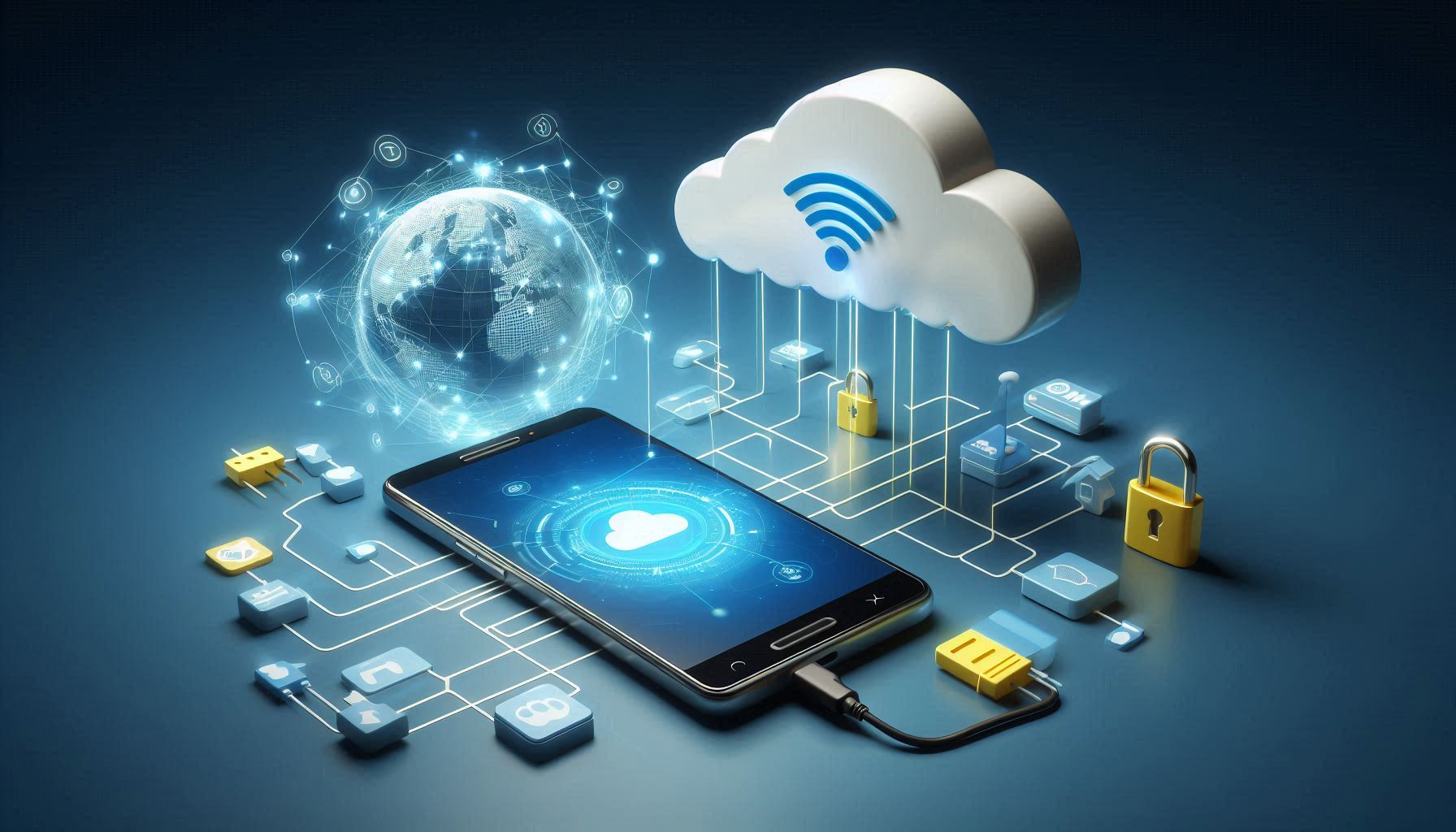 a phone moving data to cloud storage