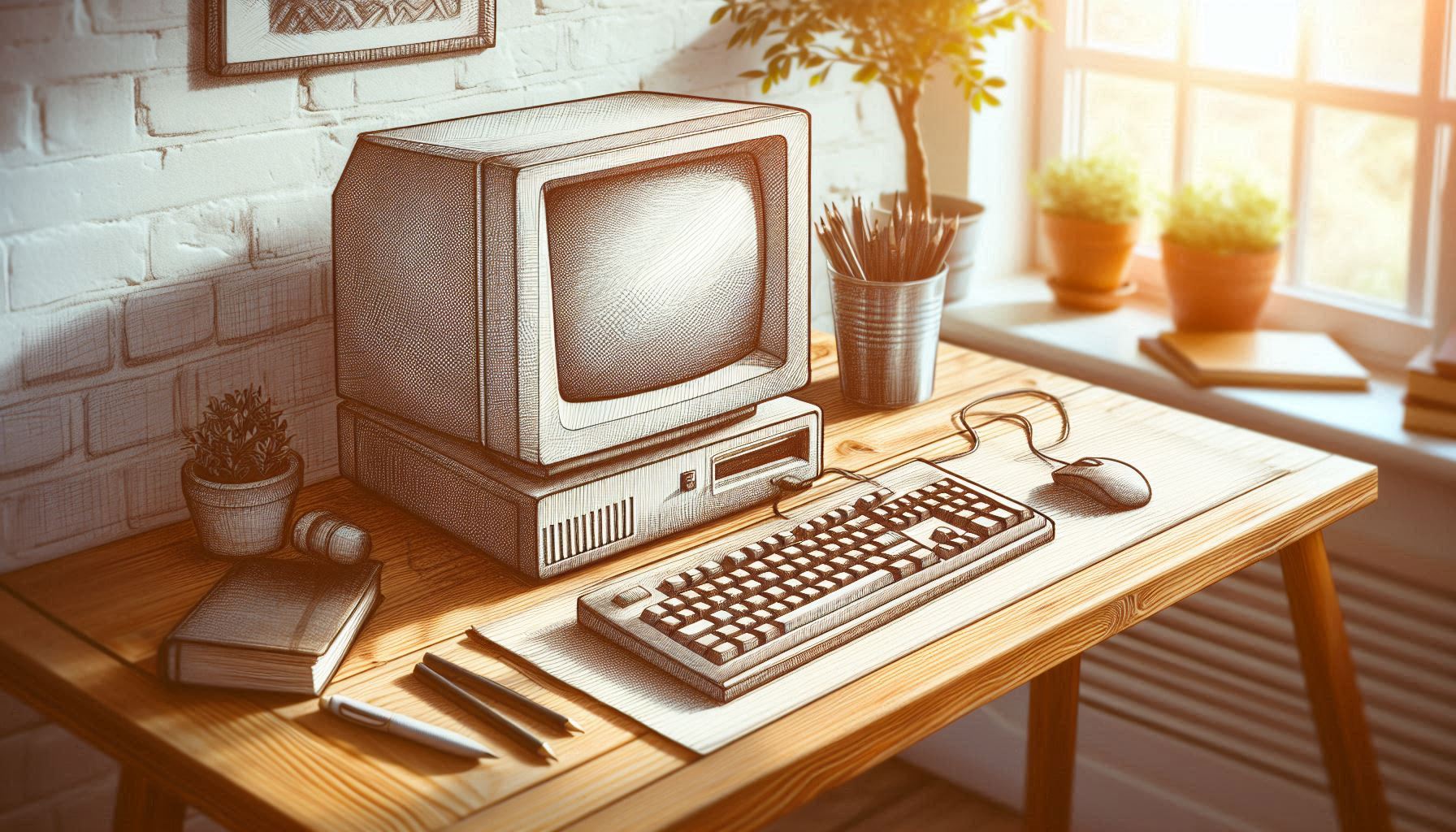 a very basic old-style personal computer