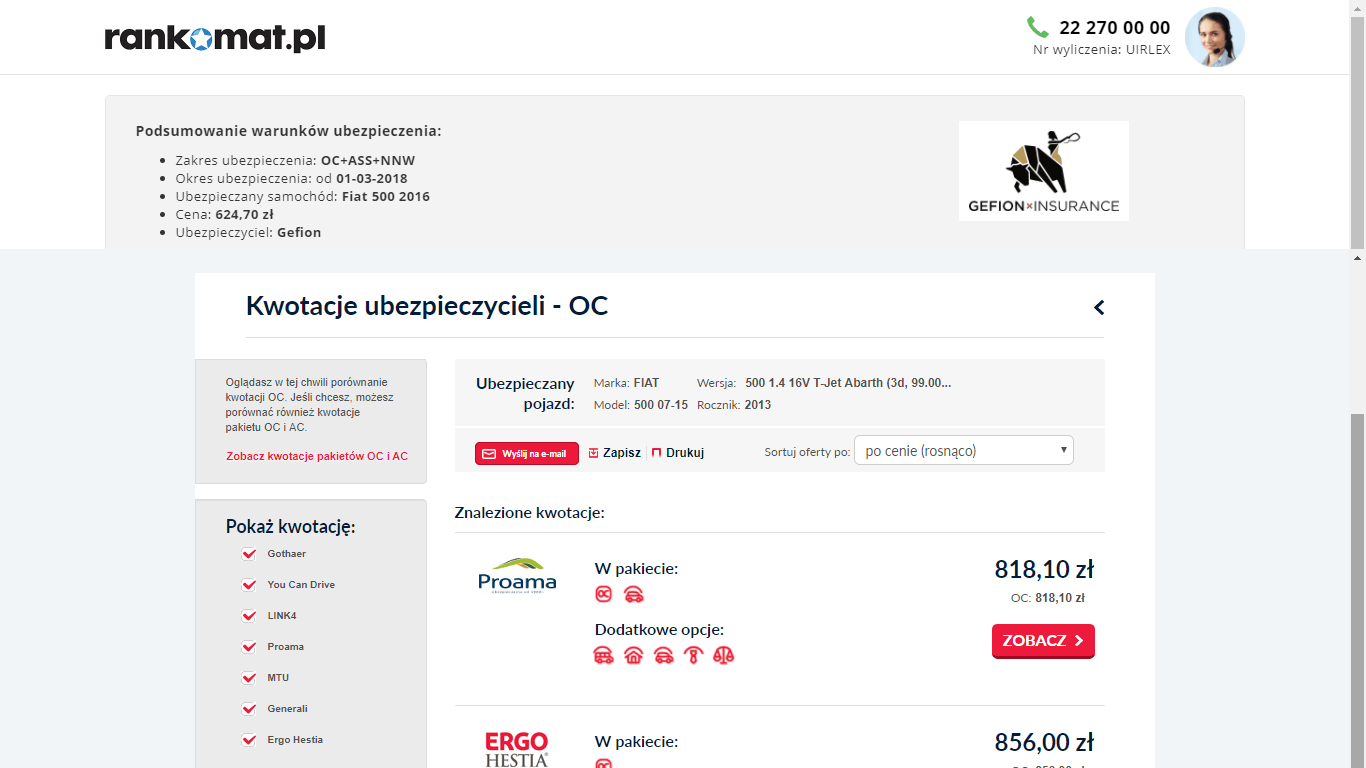 9 TEST | Porównywarki ubezpieczeń OC na przykładzie Rankomat.pl