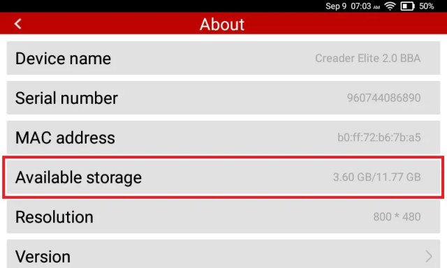 Available storage on Launch Device