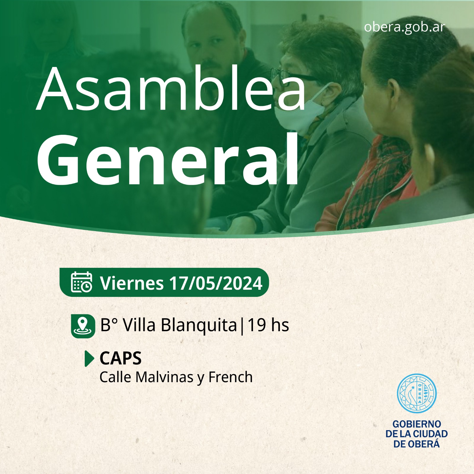 OBERÁ: Se convoca a una Asamblea General en Villa Blanquita