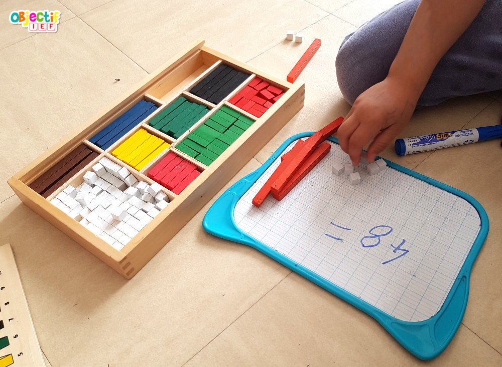 les dizaines avec les réglettes cuisenaires GS grande section maternelle méthode Objectif IEF