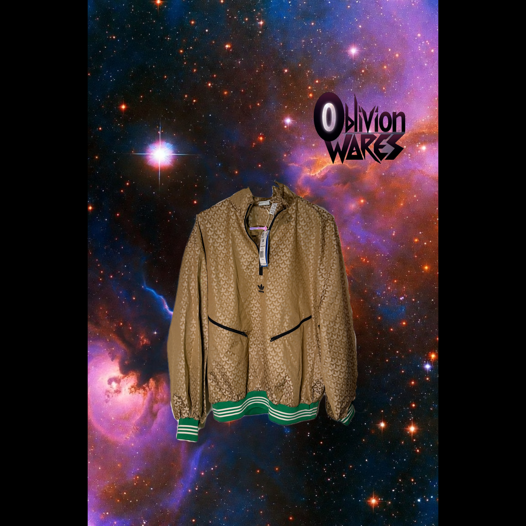 Adicolor 70s Half-Zip Monogram Windbreaker Women's Size Medium (NWT)