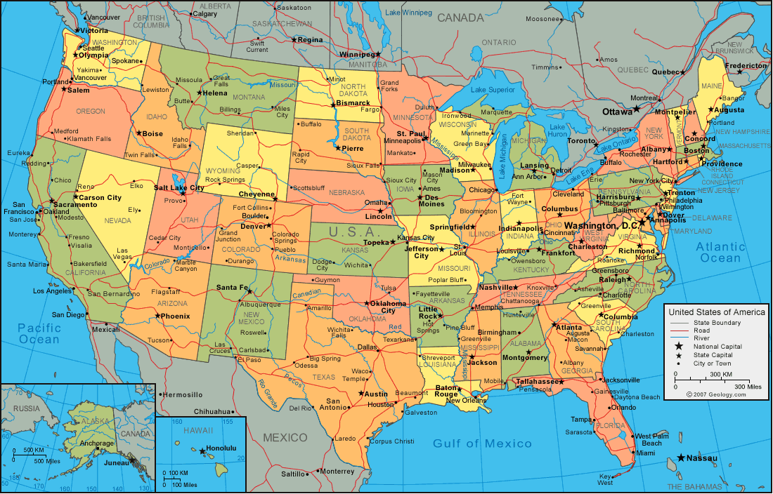 America: map america