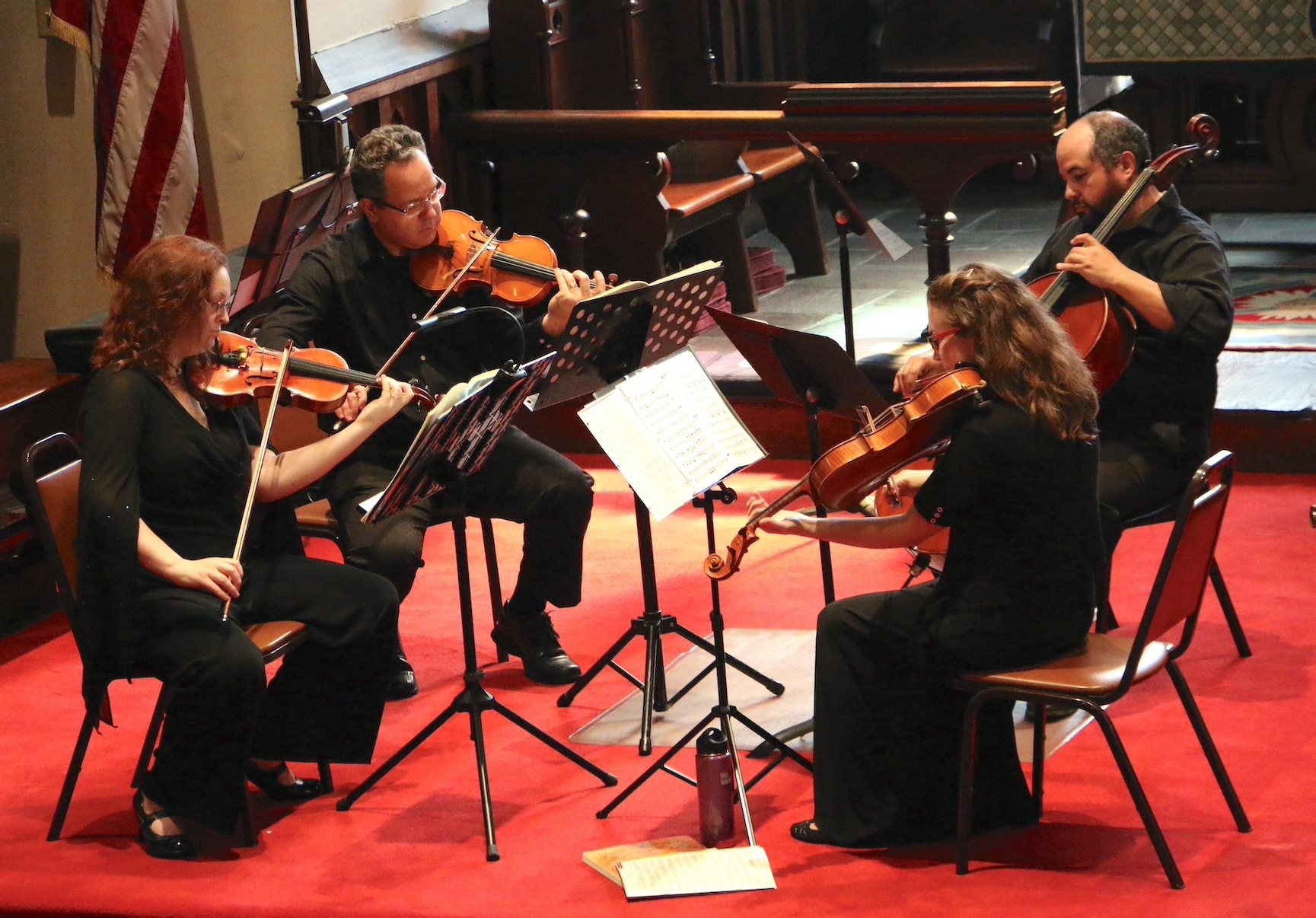 Two Rivers String Quartet performing.