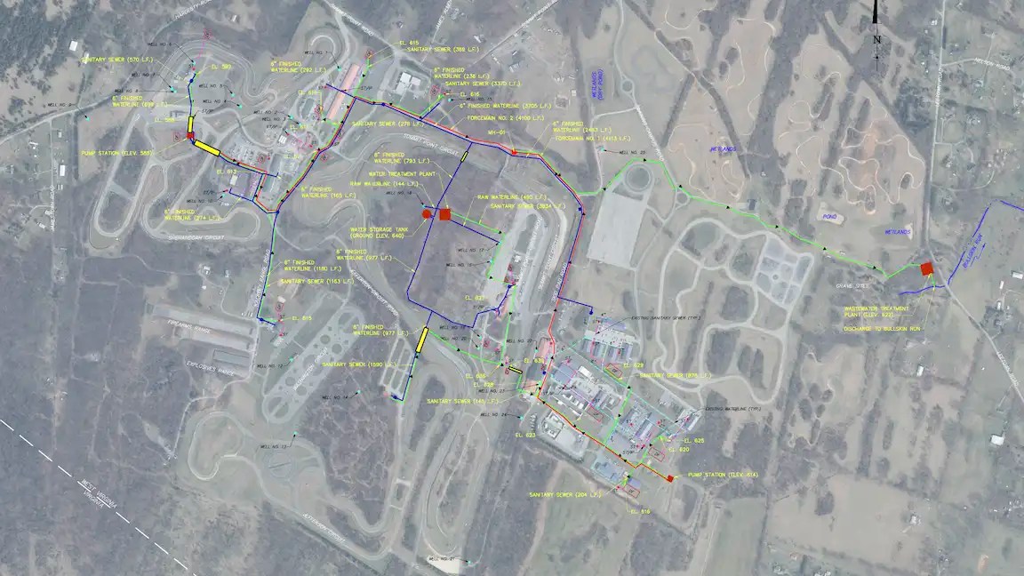 Concept plan for water and sewer at summit point raceway