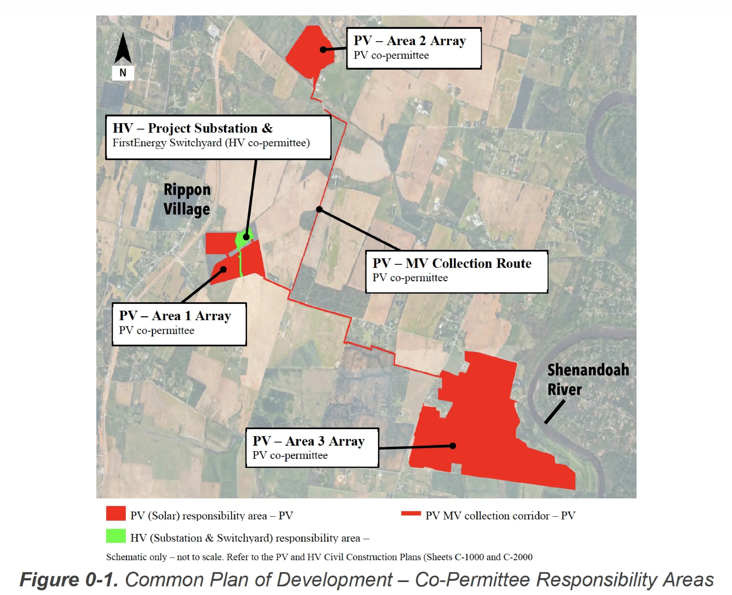 map of Rippon solar facility from SWPPP document