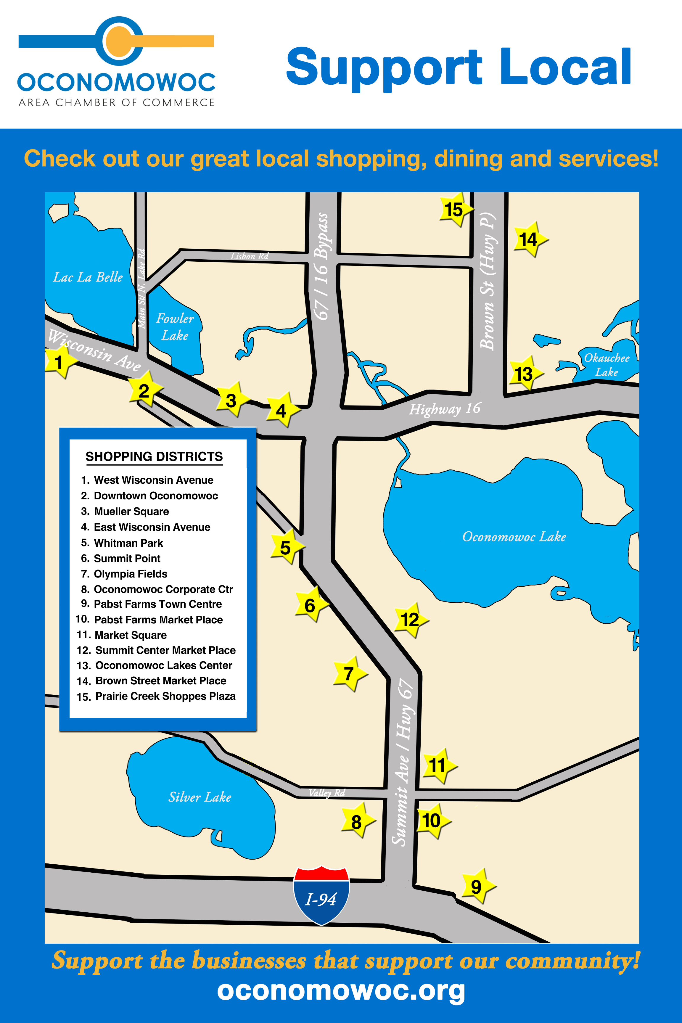 Oconomowoc Shopping Map 2023 Update 
