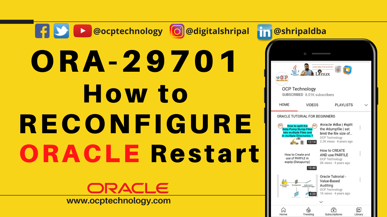RECONFIGURE ORACLE RESTART