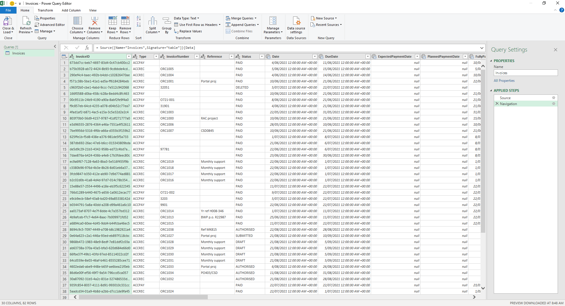 Power Query used with OdataLink