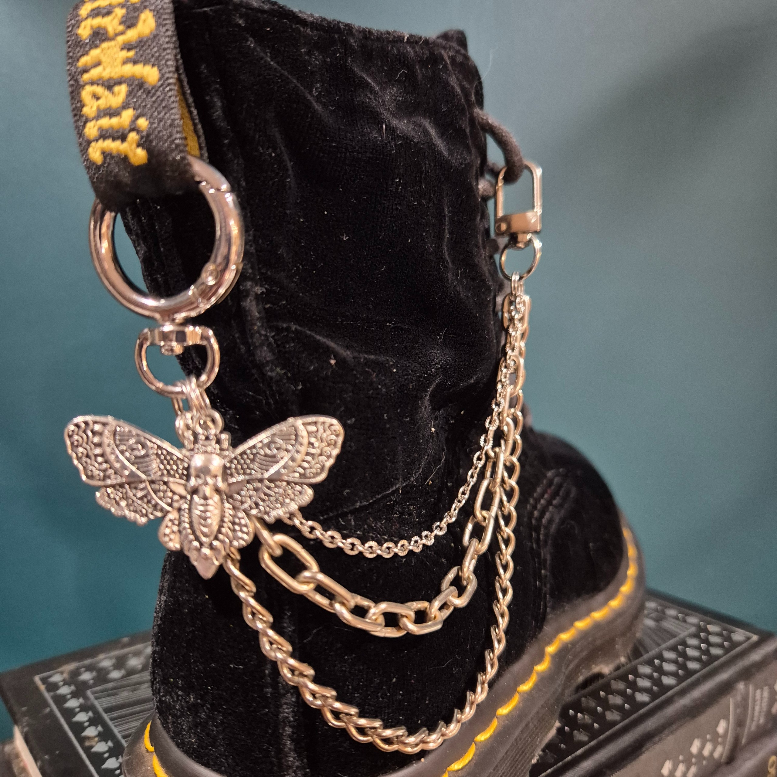 Death Moth Boot Chain Silver