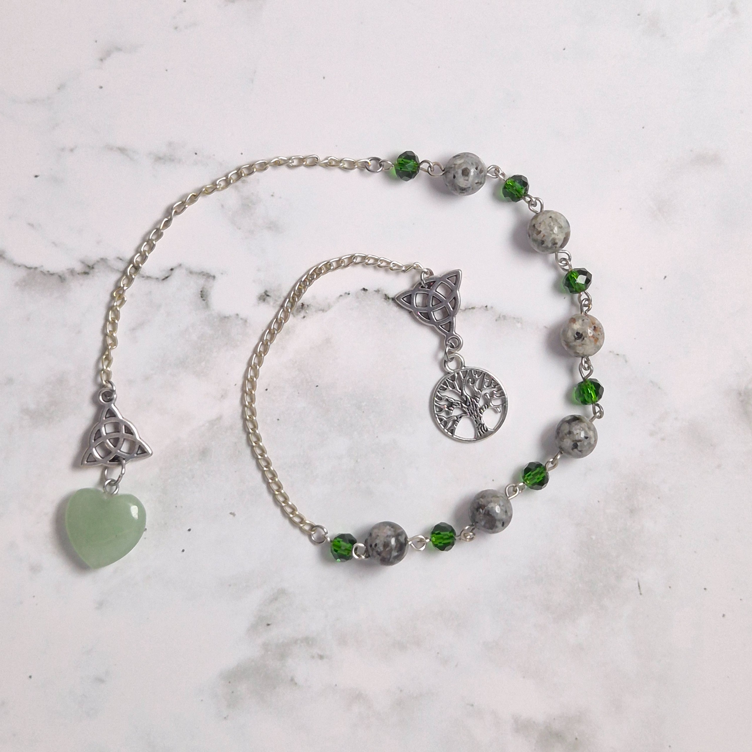 Tree of Life Aventurine Heart Pendulum