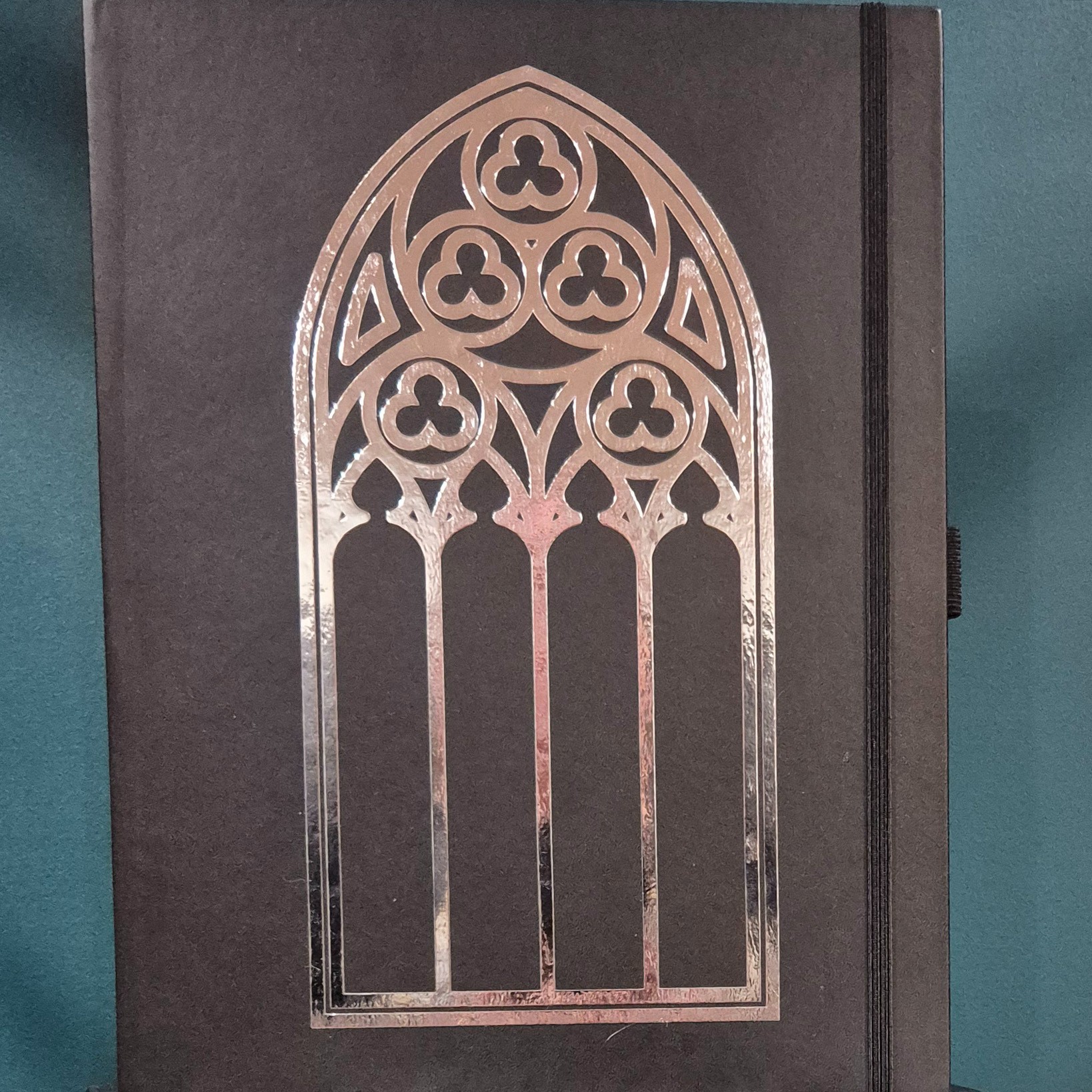 Gothic Arch, A4 Journal, Silver Foil
