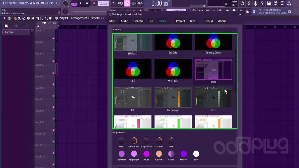 Changing theme in FL Studio