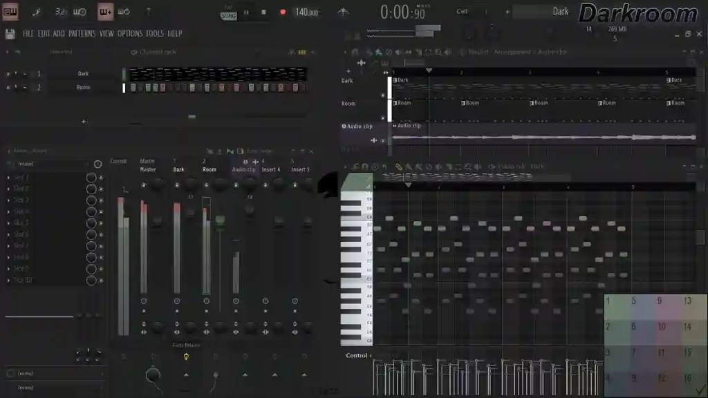 "Darkroom" an FL Studio dark theme.
