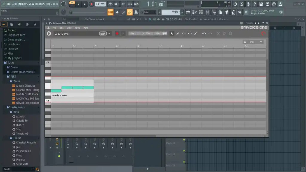Emvoice One loaded on FL Studio