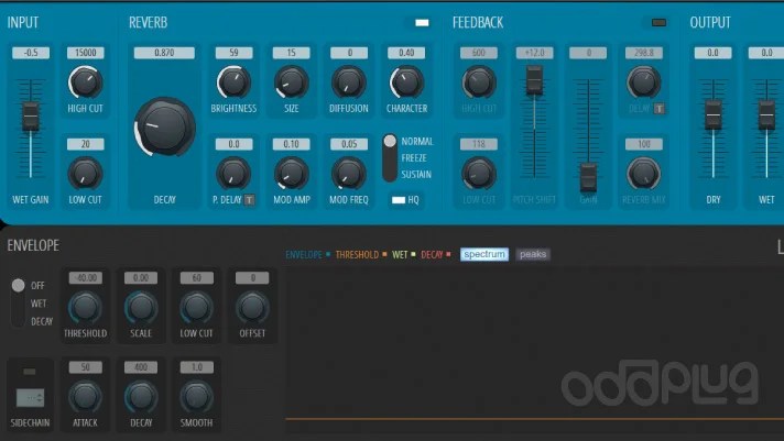 Plugin controls in LuxeVerb