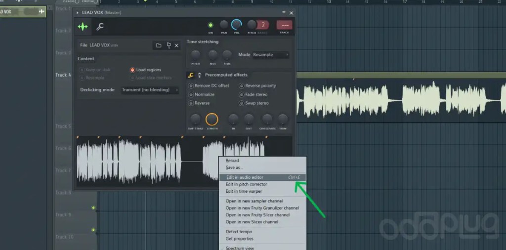 Opening audio sample in Edison