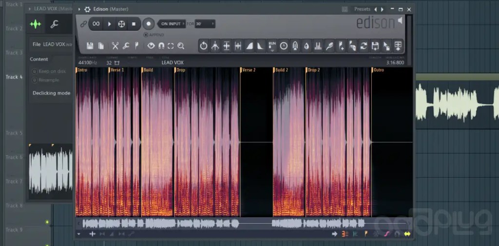 Spectrum view on Edison in FL Studio