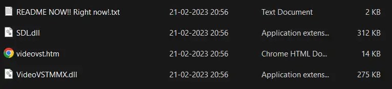 Extracted files of VideoVST