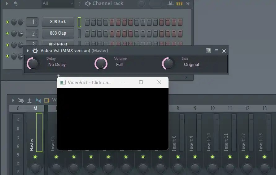 VideoVST opened on FL Studio