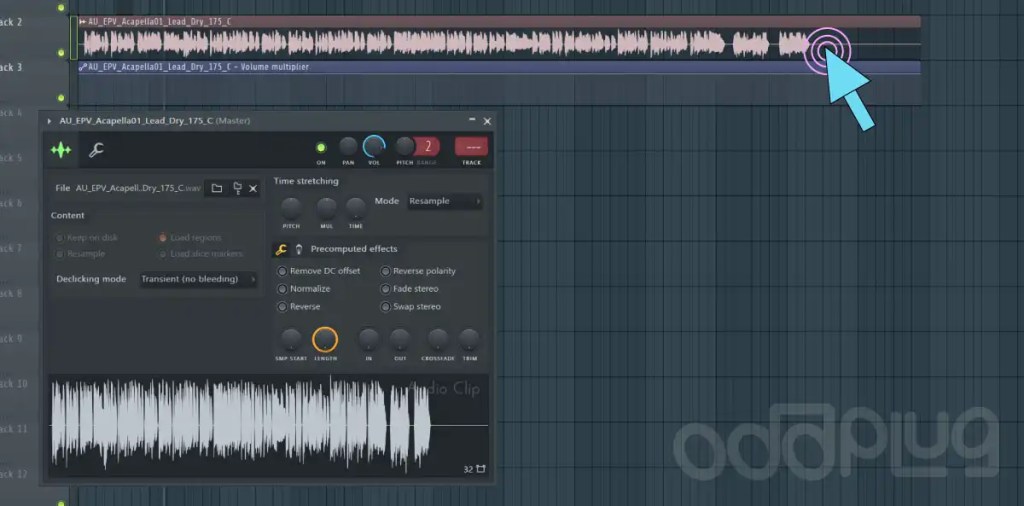 When I opened an audio sample on the playlist, Fruity Video Player automatically closed