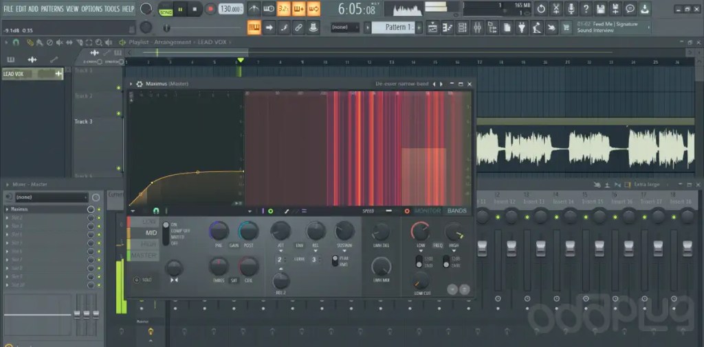 Working with spectrogram view on the Maximus plugin