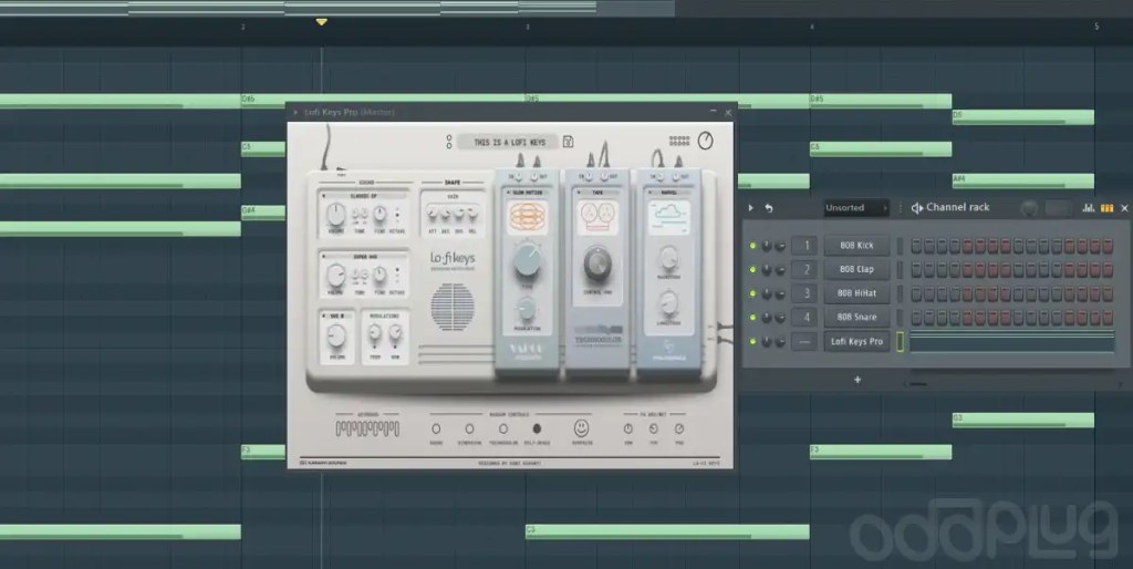 Lofi Keys Pro plugin opened on FL Studio