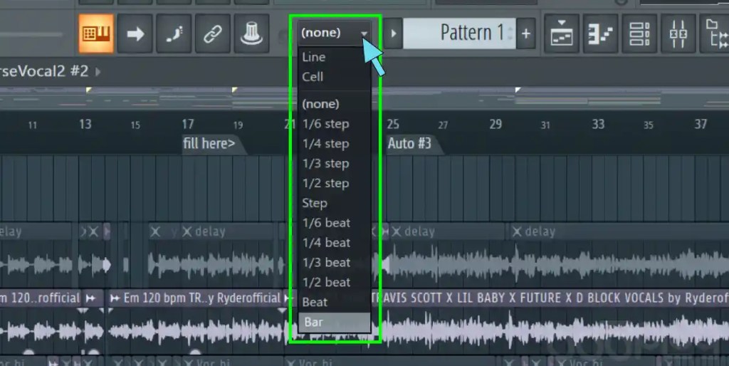 Snap or quantization options in FL Studio