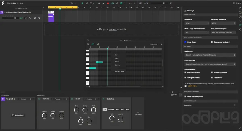 Composing music on Soundation DAW