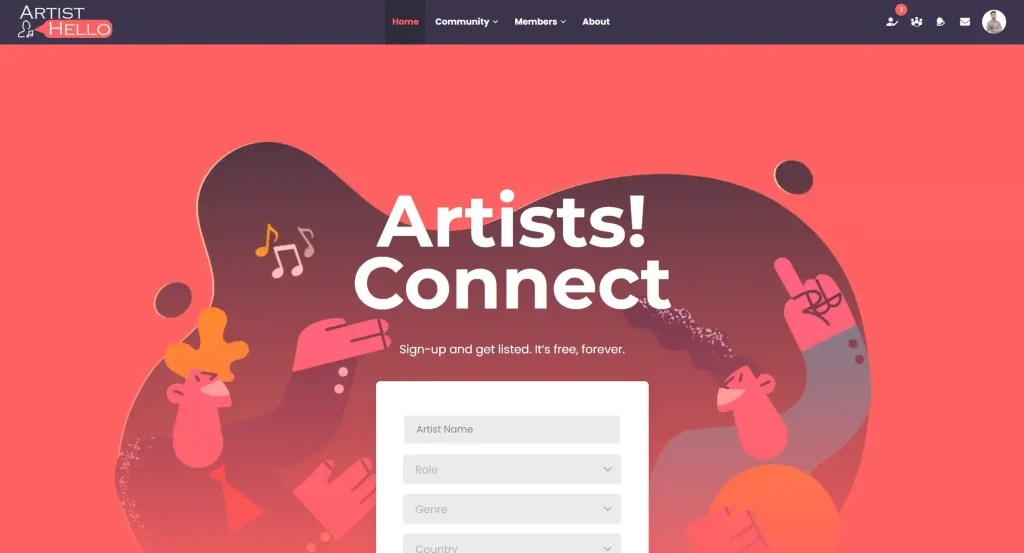 Artist Hello website