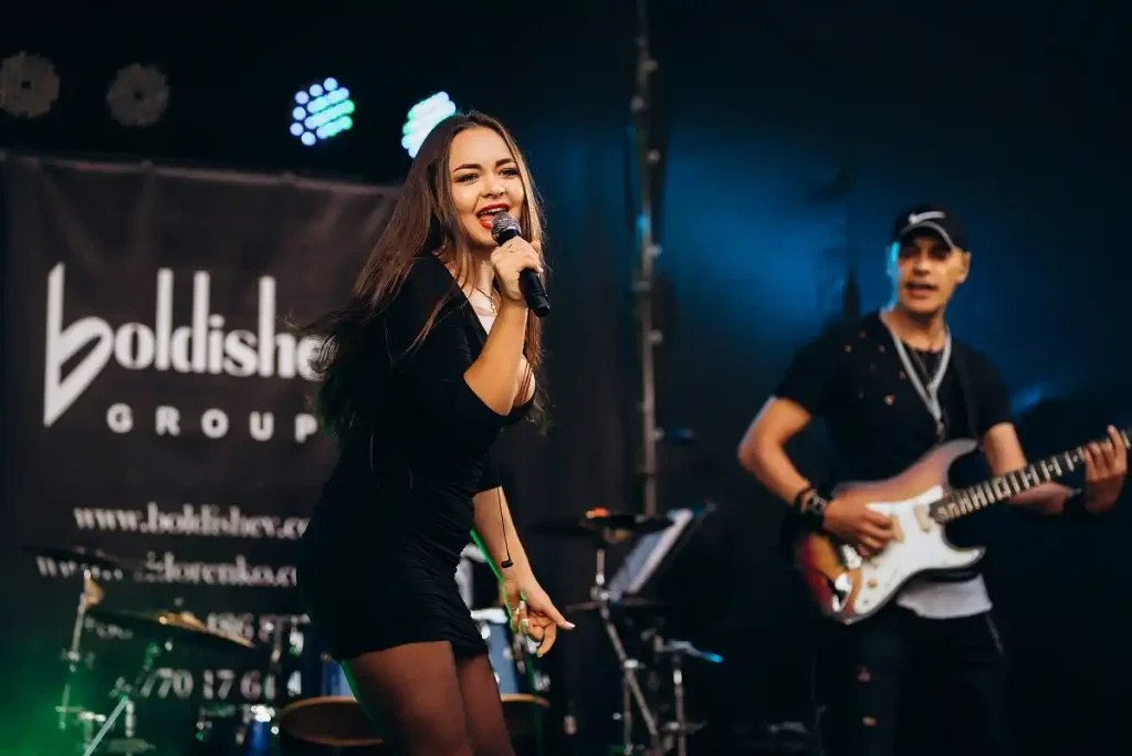 Musicians performing at an event