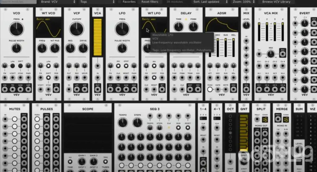 VCV Rack user interface