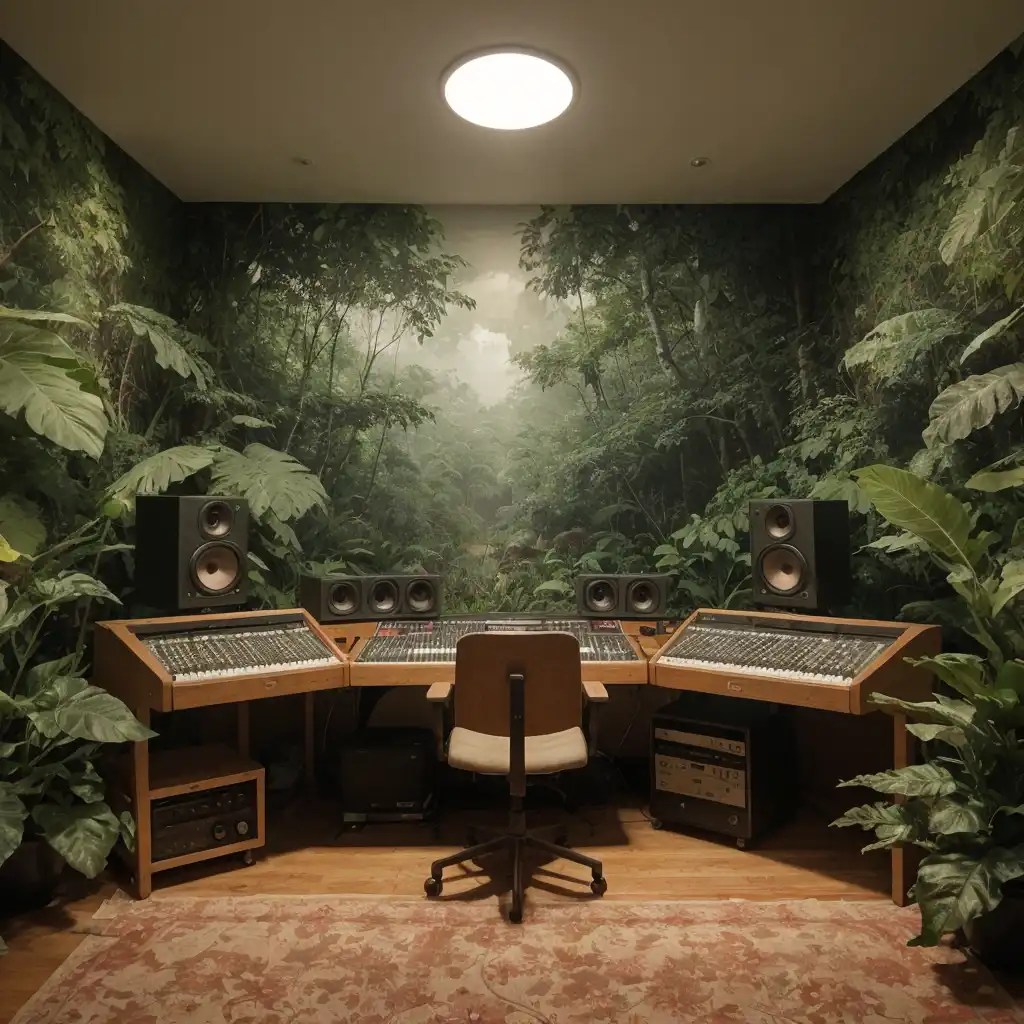 Tropical-themed Recording Studio Idea