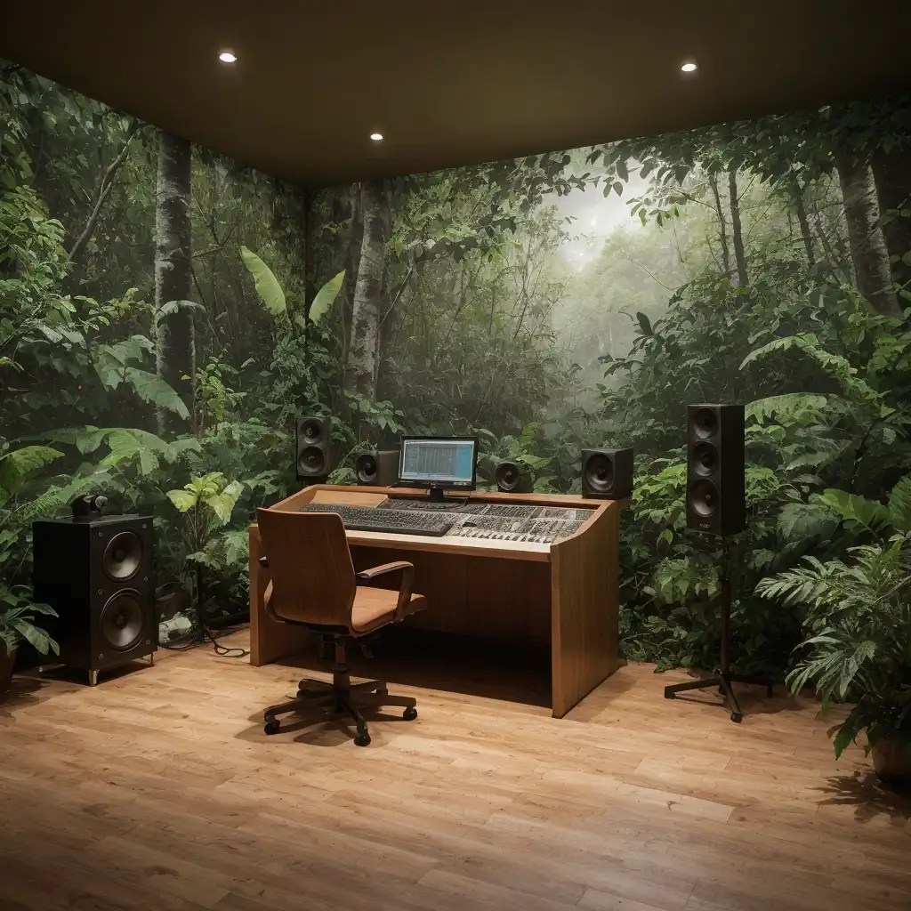 Tropical-themed Recording Studio Idea