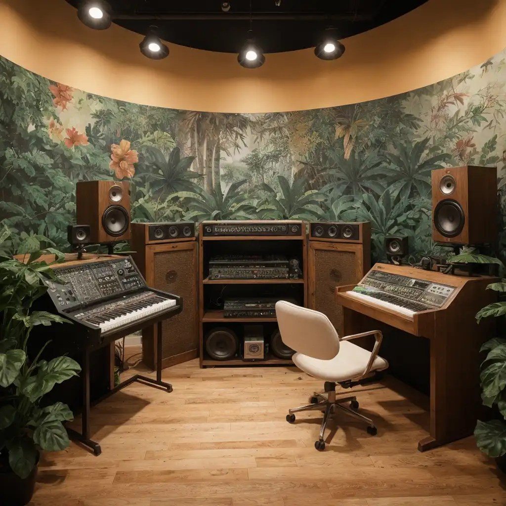 Tropical-themed Recording Studio Idea