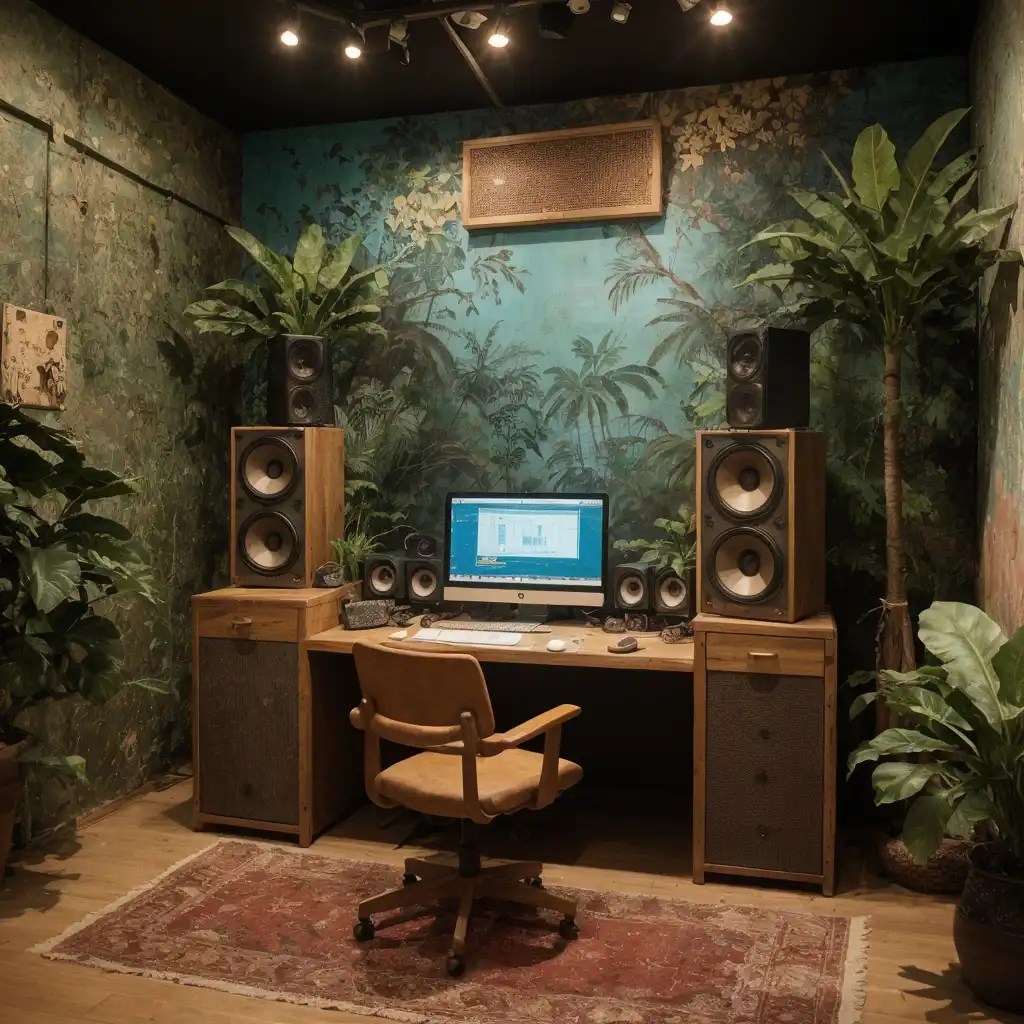 Tropical-themed Recording Studio Idea