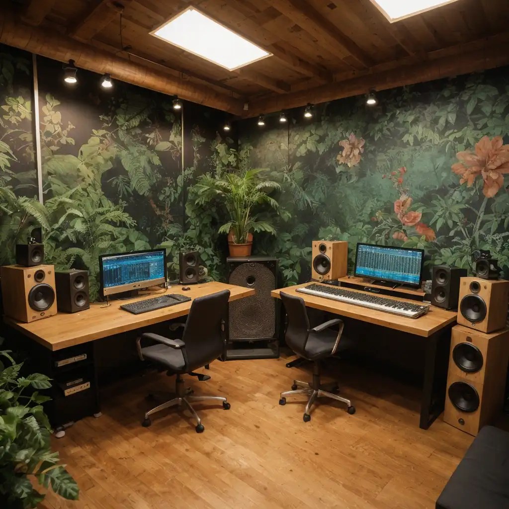 Tropical-themed Recording Studio Idea