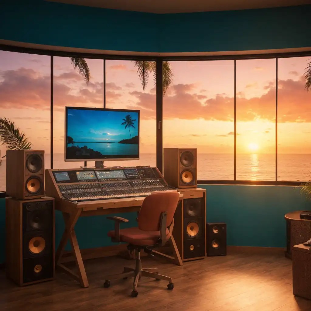 Tropical-themed Recording Studio Idea