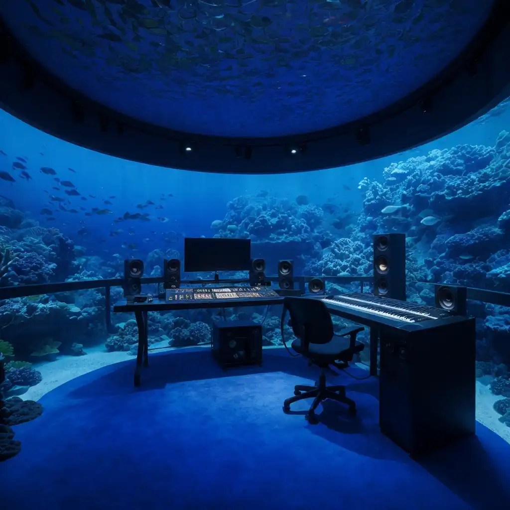 Tropical-themed Recording Studio Idea