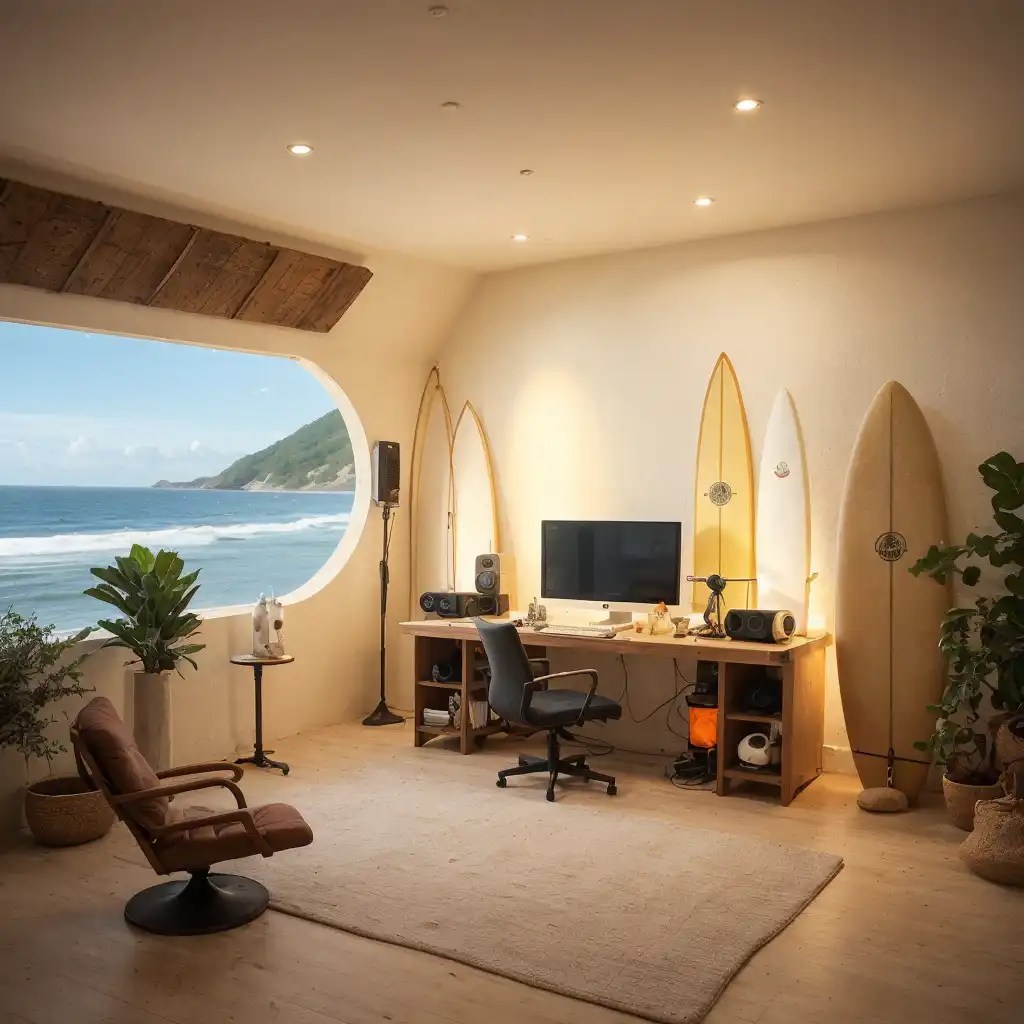 Tropical-themed Recording Studio Idea