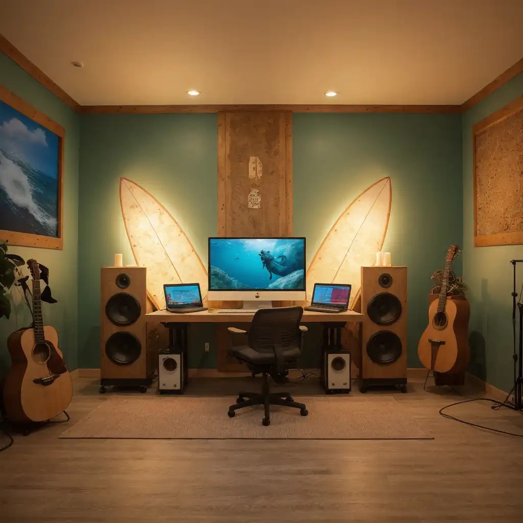 Tropical-themed Recording Studio Idea