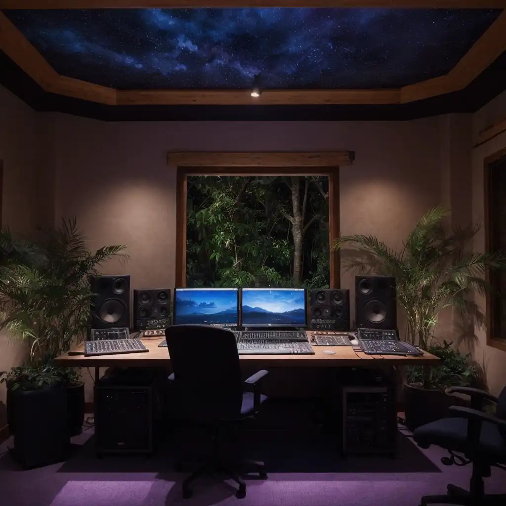 Tropical-themed Recording Studio Idea