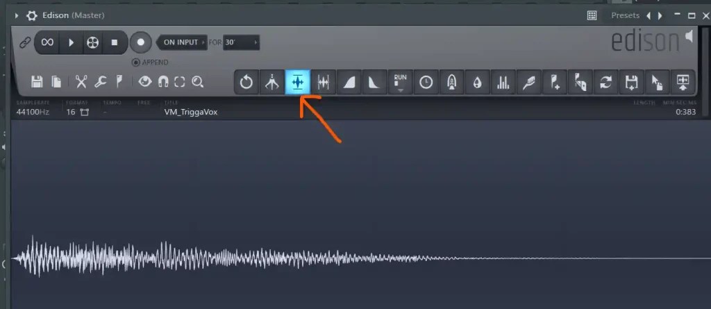Normalize button in Edison