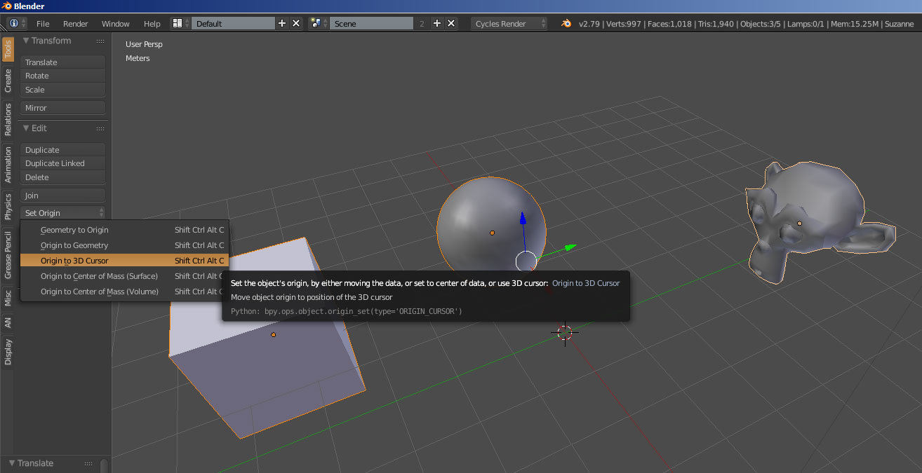 Blender Set Origin (pivot point) Oded Maoz Erell's CG Log