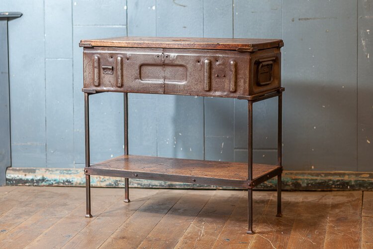 Repurposed Ammo Box Table Odeon Antiques