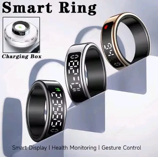 Smart Health Monitoring Ring with Display | IP68 Waterproof