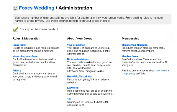 admin page