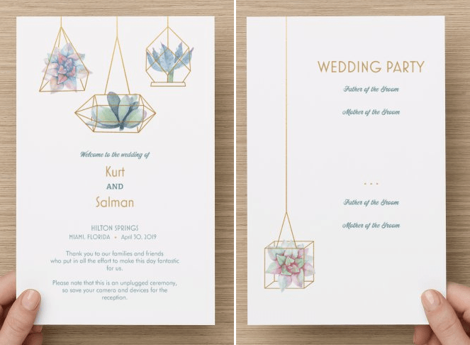 Contemporary wedding programs and how to print them
