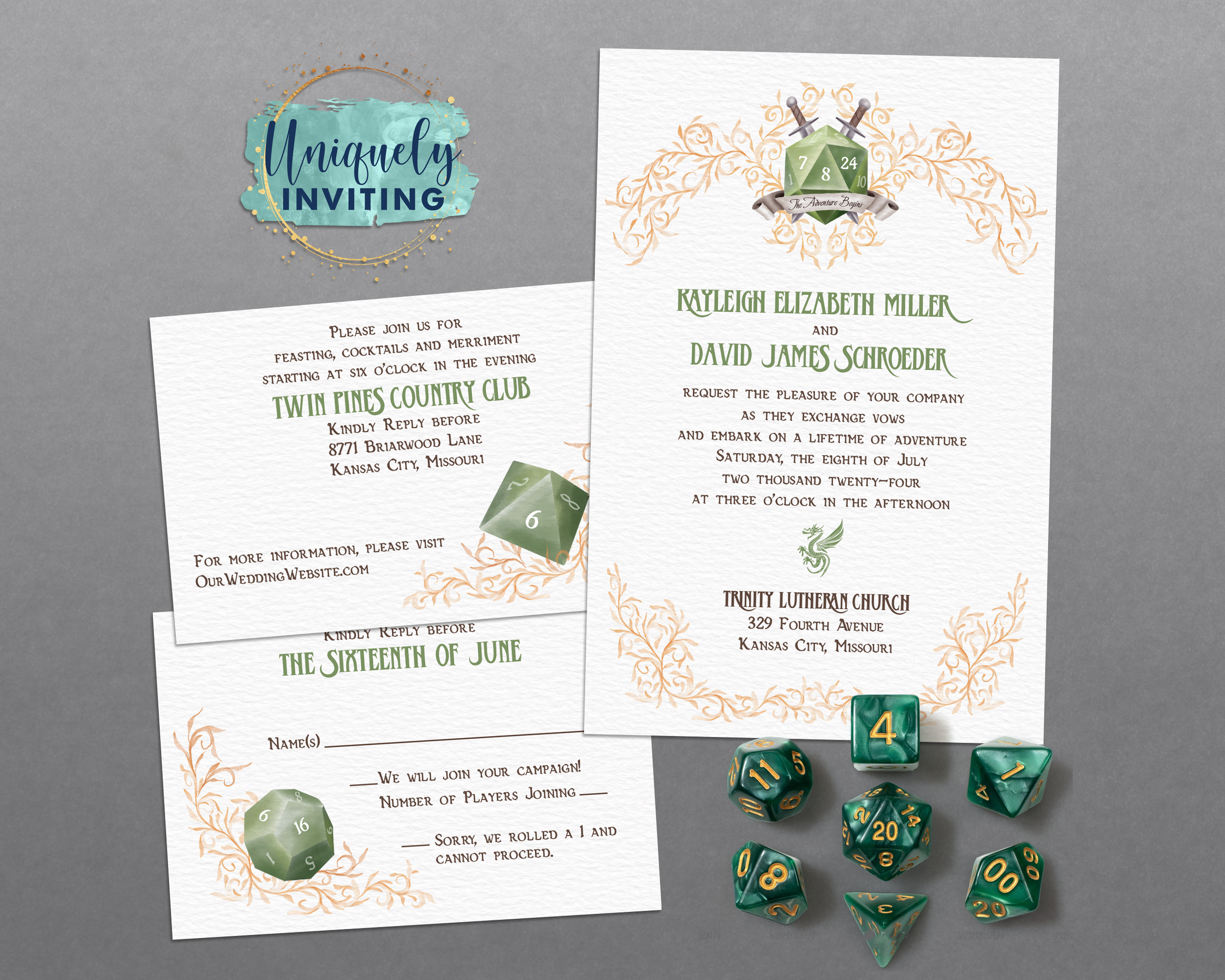 D20 Invitation Set